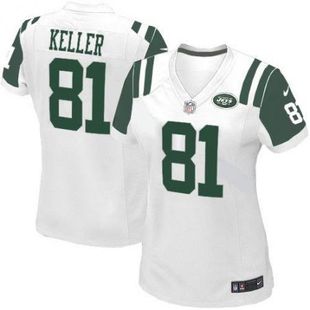 KELLER NY-Jet #81 Womens Football Jersey - Dustin Keller Womens Football Jersey (White)_Free Shipping