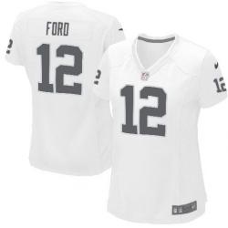 FORD Oakland #12 Womens Football Jersey - Jacoby Ford Womens Football Jersey (White)_Free Shipping