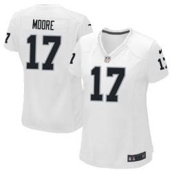 MOORE Oakland #17 Womens Football Jersey - Denarius Moore Womens Football Jersey (White)_Free Shipping