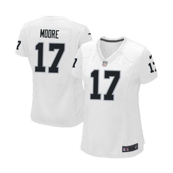 MOORE Oakland #17 Womens Football Jersey - Denarius Moore Womens Football Jersey (White)_Free Shipping