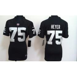 HEYER Oakland #75 Womens Football Jersey - Stephon Heyer Womens Football Jersey (Black)_Free Shipping