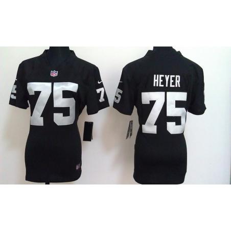 HEYER Oakland #75 Womens Football Jersey - Stephon Heyer Womens Football Jersey (Black)_Free Shipping