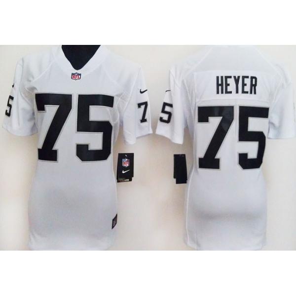 HEYER Oakland #75 Womens Football Jersey - Stephon Heyer Womens Football Jersey (White)_Free Shipping