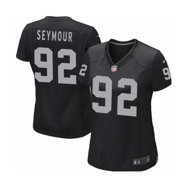 SEYMOUR Oakland #92 Womens Football Jersey - Richard Seymour Womens Football Jersey (Black)_Free Shipping