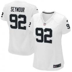 SEYMOUR Oakland #92 Womens Football Jersey - Richard Seymour Womens Football Jersey (White)_Free Shipping