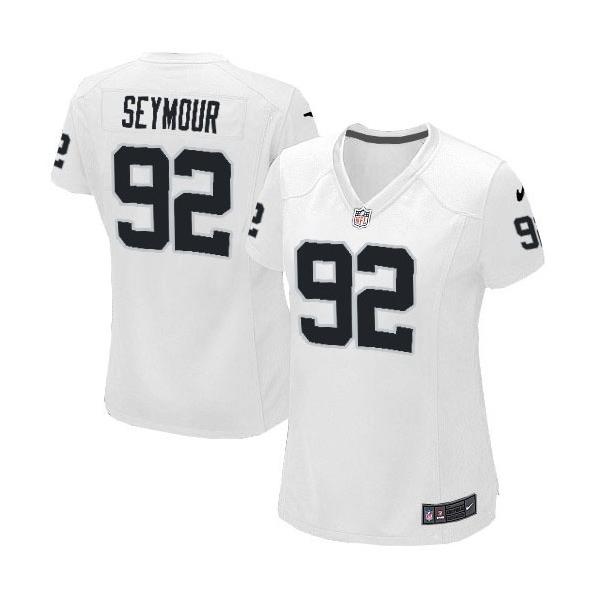 SEYMOUR Oakland #92 Womens Football Jersey - Richard Seymour Womens Football Jersey (White)_Free Shipping