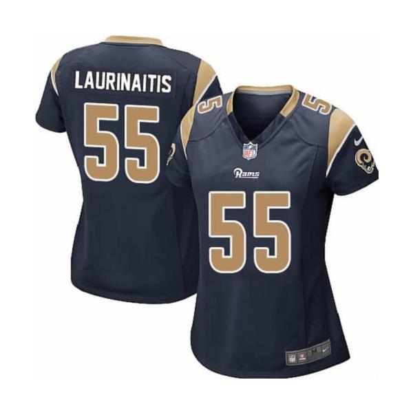 LAURINAITIS St Louis #55 Womens Football Jersey - James Laurinaitis Womens Football Jersey (Blue)_Free Shipping