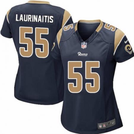 LAURINAITIS St Louis #55 Womens Football Jersey - James Laurinaitis Womens Football Jersey (Blue)_Free Shipping