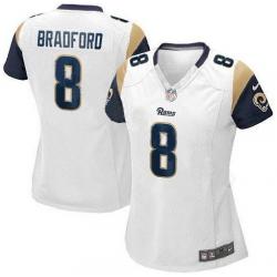 BRADFORD St Louis #8 Womens Football Jersey - Sam Bradford Womens Football Jersey (White)_Free Shipping