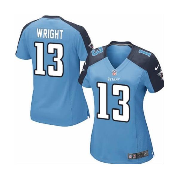 WRIGHT Tennessee #13 Womens Football Jersey - Kendall Wright Womens Football Jersey (Blue)_Free Shipping