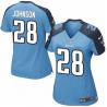 JOHNSON Tennessee #28 Womens Football Jersey - Chris Johnson Womens Football Jersey (Blue)_Free Shipping