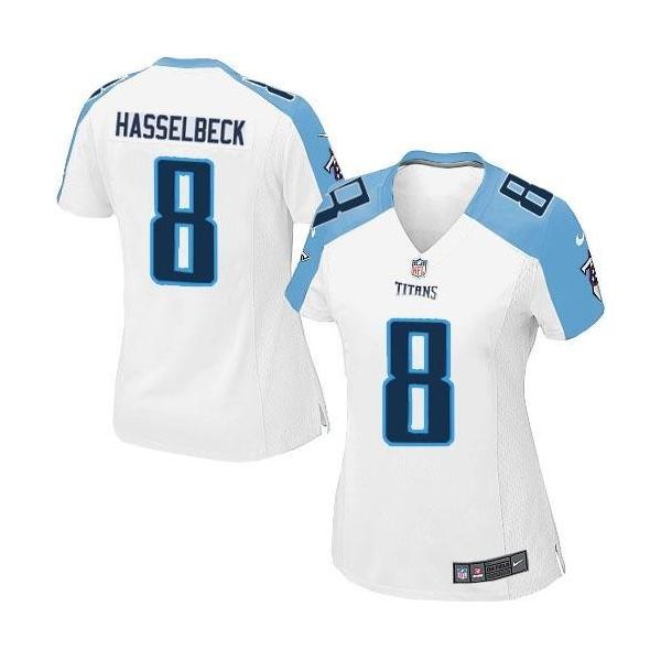 HASSELBECK Tennessee #8 Womens Football Jersey - Matt Hasselbeck Womens Football Jersey (White)_Free Shipping