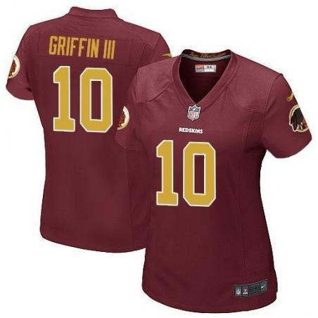 GRIFFIN III Washington #10 Womens Football Jersey - Robert Griffin III/RG3 Womens Football Jersey (Red 80th)_Free Shipping