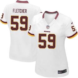 FLETCHER Washington #59 Womens Football Jersey - London Fletcher Womens Football Jersey (White)_Free Shipping