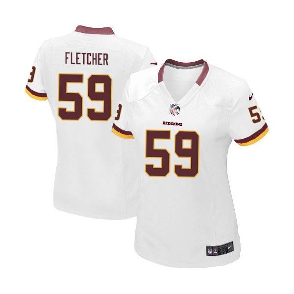 FLETCHER Washington #59 Womens Football Jersey - London Fletcher Womens Football Jersey (White)_Free Shipping