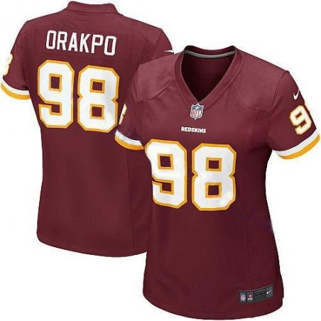 ORAKPO Washington #98 Womens Football Jersey - Brian Orakpo Womens Football Jersey (Red)_Free Shipping