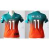 [Drift Fashion] WALLACE Miami #11 Womens Football Jersey - Mike Wallace Womens Football Jersey (Green-Orange)_Free Shipping