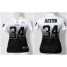 [Drift Fashion] JACKSON Oakland #34 Womens Football Jersey - Bo Jackson Womens Football Jersey (White-Black)_Free Shipping