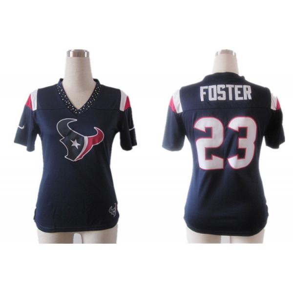 [Fashion II] FOSTER Houston #23 Womens Football Jersey - Arian Foster Womens Football Jersey (Blue)_Free Shipping