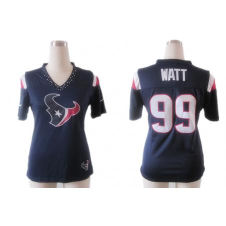 [Fashion II] WATT Houston #99 Womens Football Jersey - J.J. Watt Womens Football Jersey (Blue)_Free Shipping