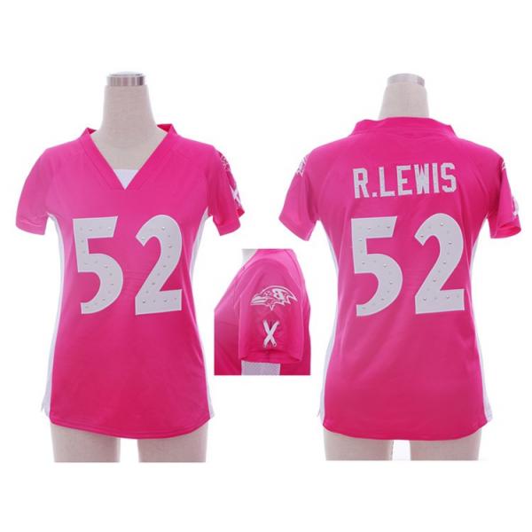 [Fashion I] LEWIS Baltimore #52 Womens Football Jersey - Ray Lewis Womens Football Jersey (Pink)_Free Shipping