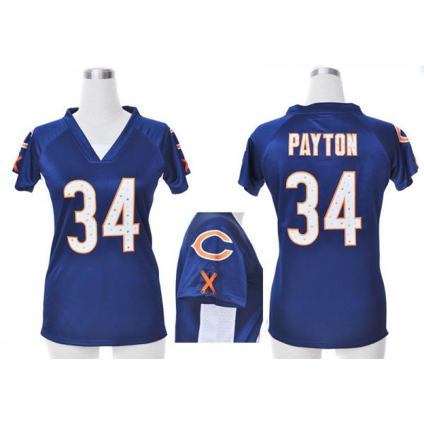 [Fashion I] PAYTON Chicago #34 Womens Football Jersey - Walter Payton Womens Football Jersey (Blue)_Free Shipping