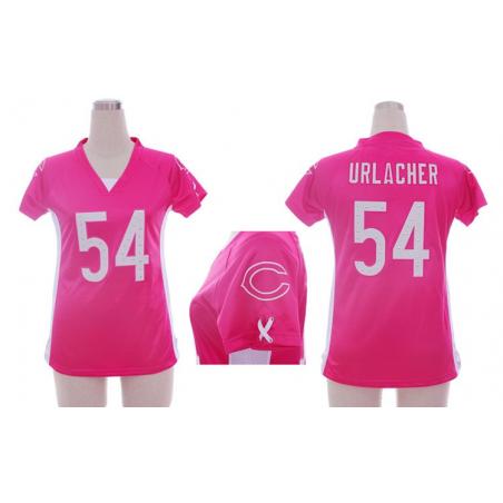 [Fashion I] URLACHER Chicago #54 Womens Football Jersey - Brian Urlacher Womens Football Jersey (Pink)_Free Shipping