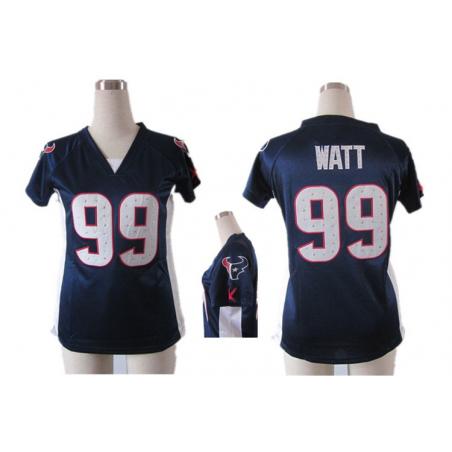 [Fashion I] WATT Houston #99 Womens Football Jersey - J.J. Watt Womens Football Jersey (Blue)_Free Shipping