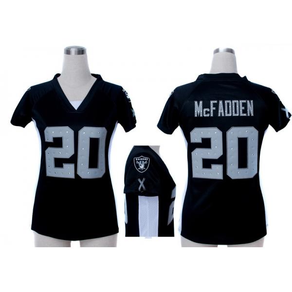 [Fashion I] MCFADDEN Oakland #20 Womens Football Jersey - Darren McFadden Womens Football Jersey (Black)_Free Shipping