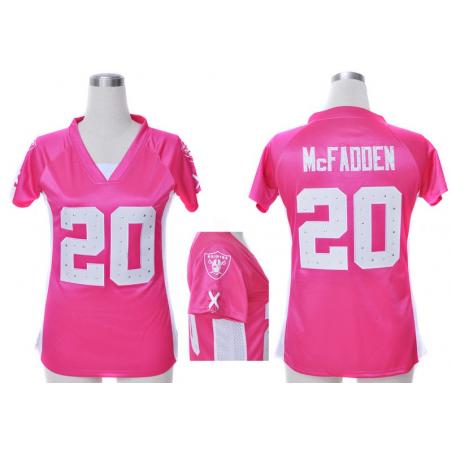 [Fashion I] MCFADDEN Oakland #20 Womens Football Jersey - Darren McFadden Womens Football Jersey (Pink)_Free Shipping