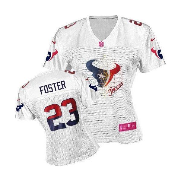 [FEM FAN II] FOSTER Houston #23 Womens Football Jersey - Arian Foster Womens Football Jersey (White)_Free Shipping