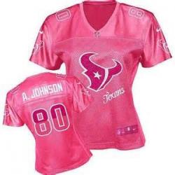 [FEM FAN II] JOHNSON Houston #80 Womens Football Jersey - Andre Johnson Womens Football Jersey (Red)_Free Shipping