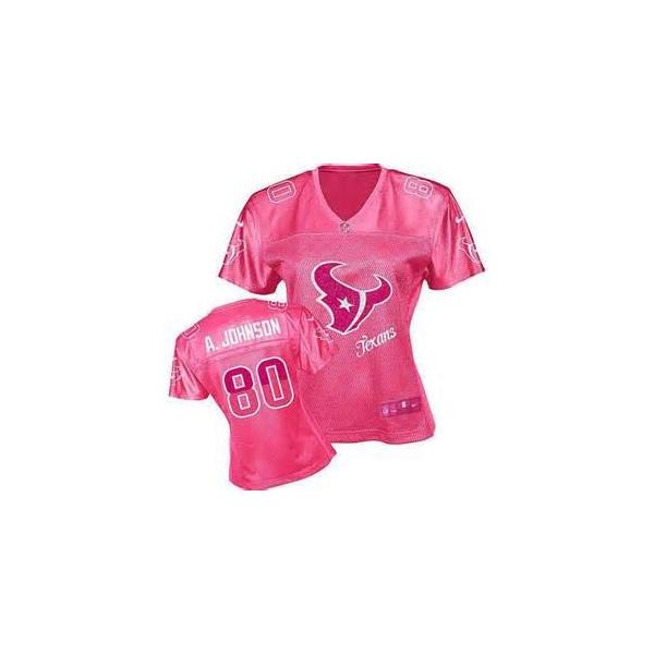 [FEM FAN II] JOHNSON Houston #80 Womens Football Jersey - Andre Johnson Womens Football Jersey (Red)_Free Shipping