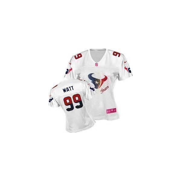 [FEM FAN II] WATT Houston #99 Womens Football Jersey - J.J Watt Womens Football Jersey (White)_Free Shipping