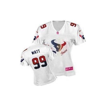 [FEM FAN II] WATT Houston #99 Womens Football Jersey - J.J Watt Womens Football Jersey (White)_Free Shipping