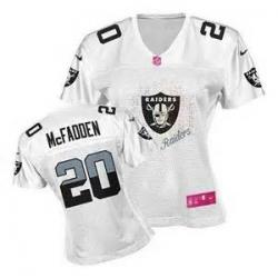 [FEM FAN II] MCFADDEN Oakland #20 Womens Football Jersey - Darren Mcfadden Womens Football Jersey (White)_Free Shipping