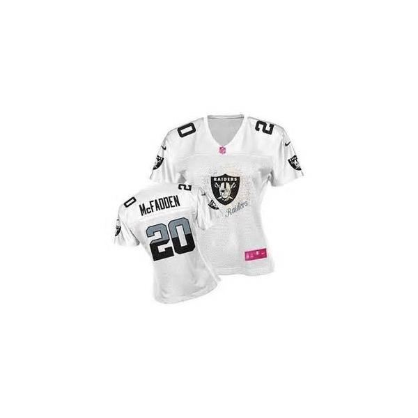 [FEM FAN II] MCFADDEN Oakland #20 Womens Football Jersey - Darren Mcfadden Womens Football Jersey (White)_Free Shipping