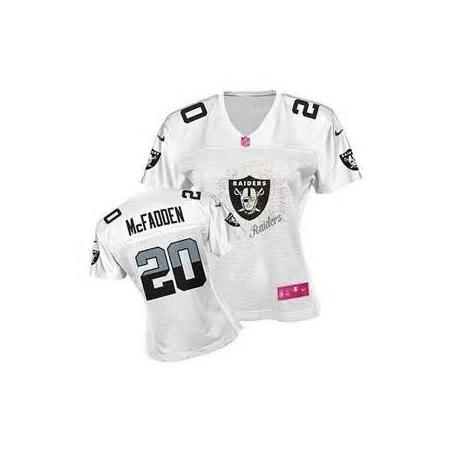 [FEM FAN II] MCFADDEN Oakland #20 Womens Football Jersey - Darren Mcfadden Womens Football Jersey (White)_Free Shipping