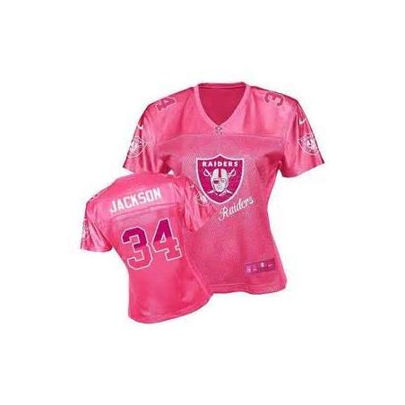 [FEM FAN II] JACKSON Oakland #34 Womens Football Jersey - Bo Jackson Womens Football Jersey (Red)_Free Shipping