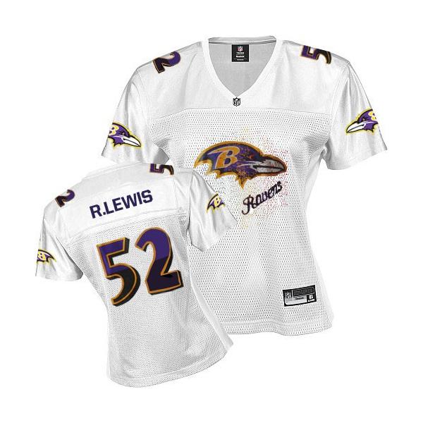 [FEM FAN I] LEWIS Baltimore #52 Womens Football Jersey - Ray Lewis Womens Football Jersey (White)_Free Shipping