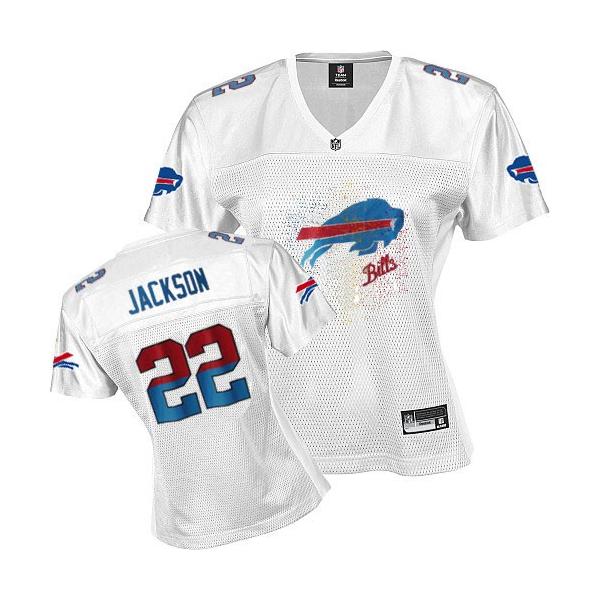 [FEM FAN I] JACKSON Buffalo #22 Womens Football Jersey - Fred Jackson Womens Football Jersey (White)_Free Shipping