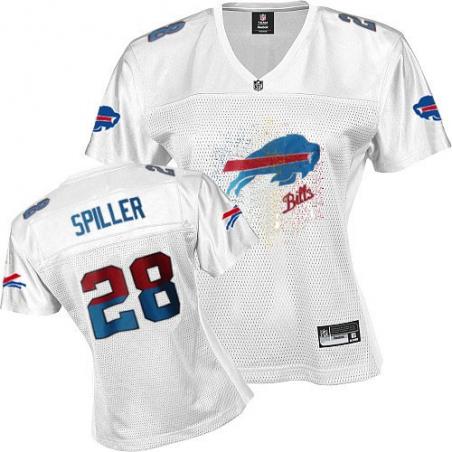 [FEM FAN I] SPILLER Buffalo #28 Womens Football Jersey - C.J. Spiller Womens Football Jersey (White)_Free Shipping