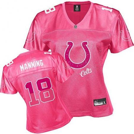 [FEM FAN I] MANNING Indianapolis #18 Womens Football Jersey - Peyton Manning Womens Football Jersey (Pink)_Free Shipping