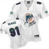 [FEM FAN I] WAKE Miami #91 Womens Football Jersey - Cameron Wake Womens Football Jersey (White)_Free Shipping