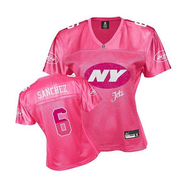 [FEM FAN I] SANCHEZ NY-Jet #6 Womens Football Jersey - Mark Sanchez Womens Football Jersey (Pink)_Free Shipping