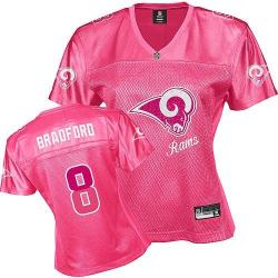 [FEM FAN I] BRADFORD St Louis #8 Womens Football Jersey - Sam Bradford Womens Football Jersey (Pink)_Free Shipping