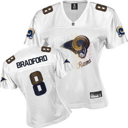 [FEM FAN I] BRADFORD St Louis #8 Womens Football Jersey - Sam Bradford Womens Football Jersey (White)_Free Shipping