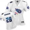 [FEM FAN I] JOHNSON Tennessee #28 Womens Football Jersey - Chris Johnson Womens Football Jersey (White)_Free Shipping