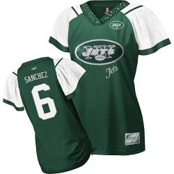 [Field Flirt Fashion II] SANCHEZ NY-Jet #6 Womens Football Jersey - Mark Sanchez Womens Football Jersey (Green)_Free Shipping