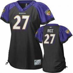 [Field Flirt Fashion I] RICE Baltimore #27 Womens Football Jersey - Ray Rice Womens Football Jersey (Black)_Free Shipping